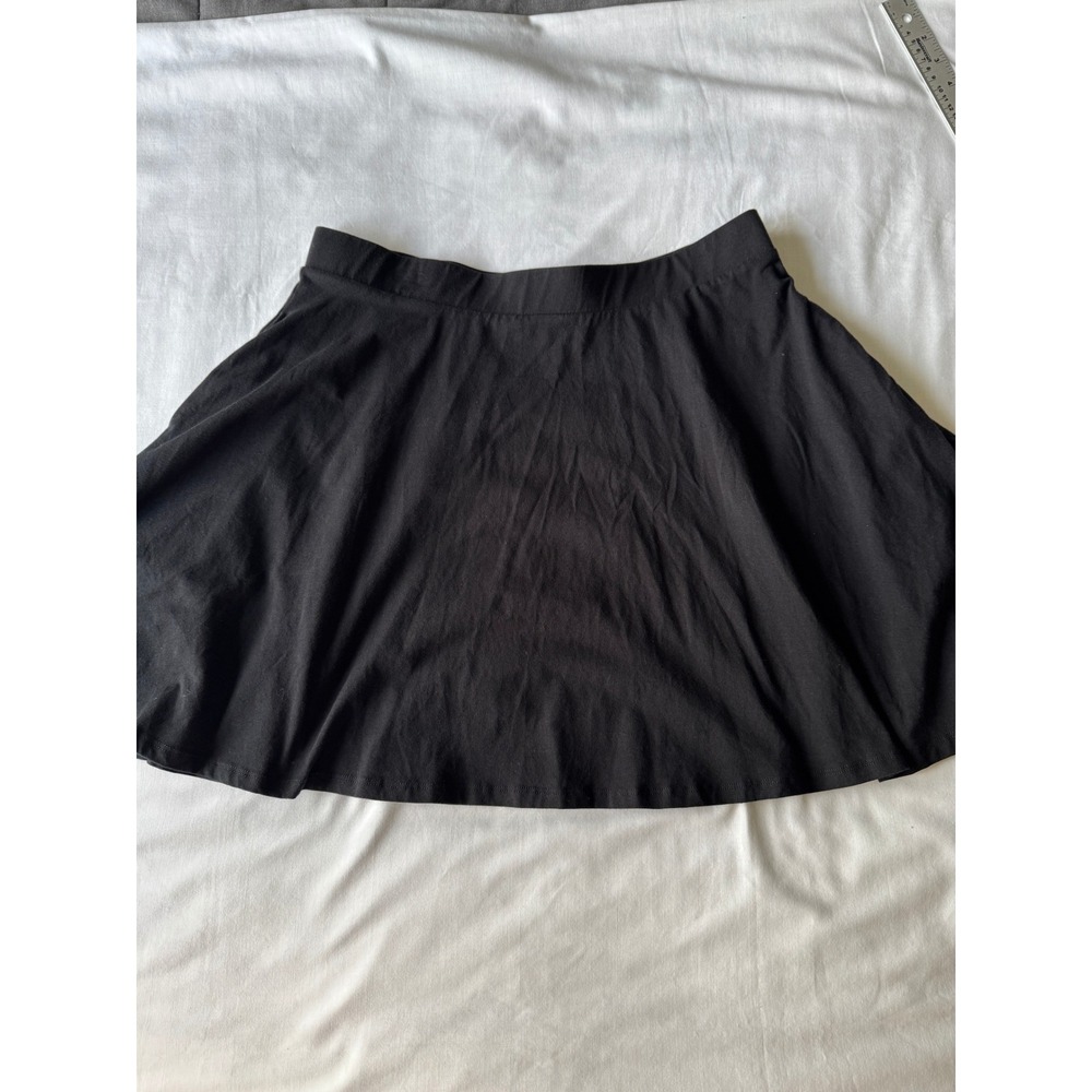Sourpuss Womens Black Skater Skirt XL Gothic Rockabilly Punk Basic Stretch - Picture 4 of 10